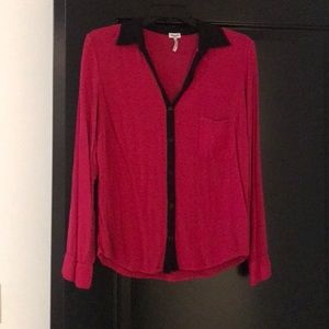 Splendid fuchsia button down